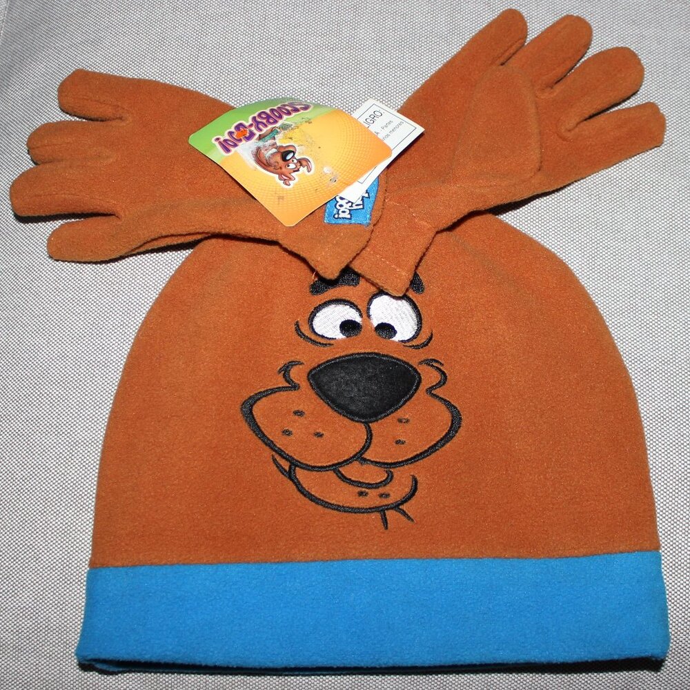 FREE*❤️new Scooby-Doo beanie toque hat beanie glove set Boys Girls Toddler